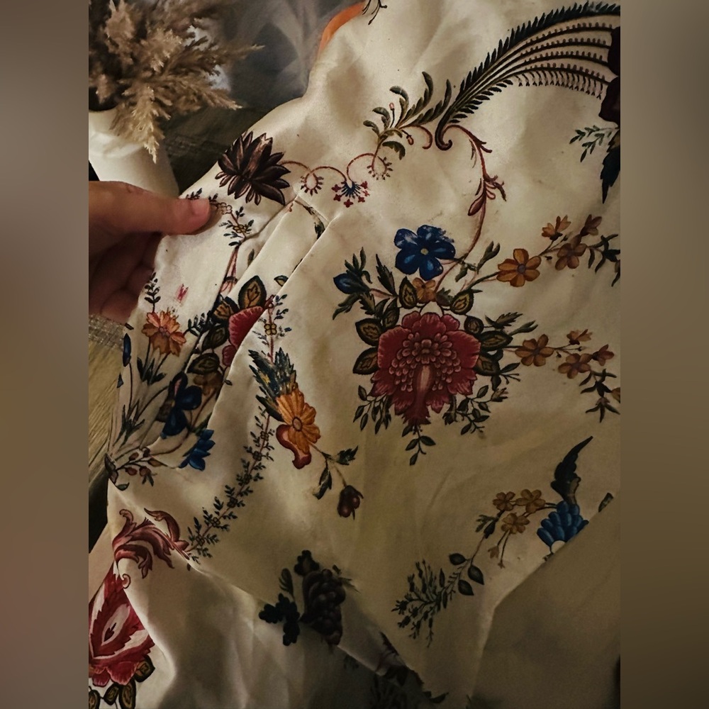 NWT ZARA WOMAN ITALIAN FABRIC MULTICOLORED FULLY LINED PRINTED KIMONO. Size XS-S - Picture 13 of 13